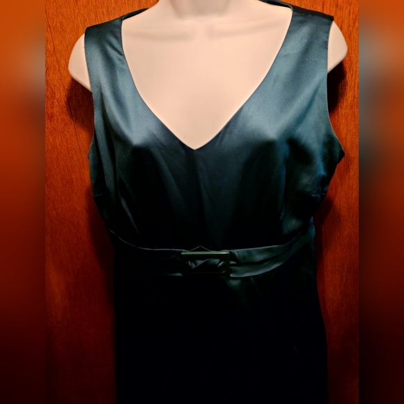 George ME STUNNING Emerald green silky dress sz10 - Picture 3 of 9